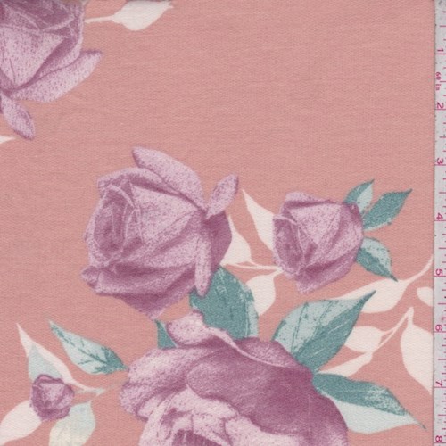 Apricot Rose Brushed French Terry Knit