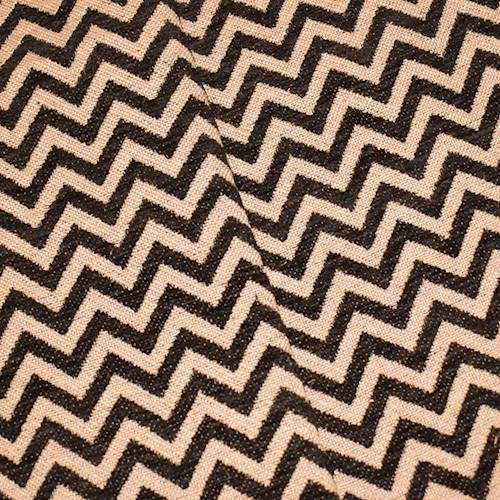 Black/Taupe Beige Chevron Chenille Damask Decorating Fabric DFW59813
