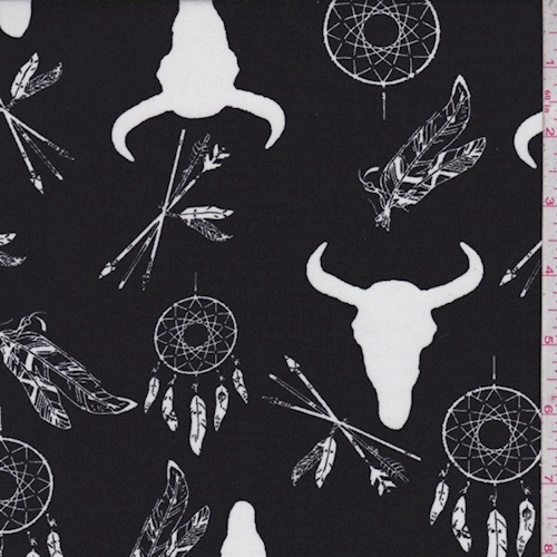 Black Longhorn Rayon Challis