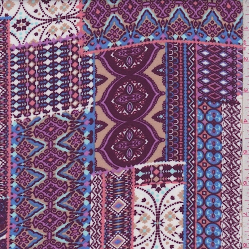 Magenta Moroccan Block Rayon Challis