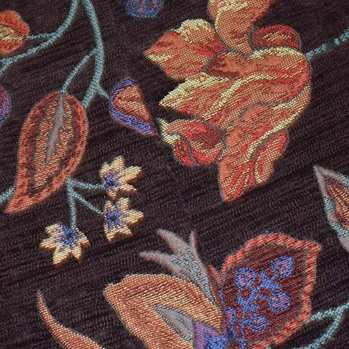 Brown/Red/Multi Floral Jacquard Home Decorating Fabric DFW59698