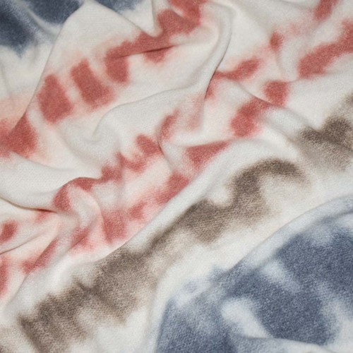 Blue/White/Multi Tie Dye Printed Brushed Sweater Jersey DFW11356