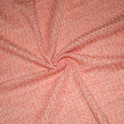 Delight Orange/White Semi-Opaque Textured Pique Knit DFW11369
