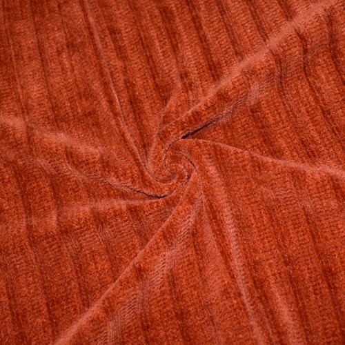 Burnt Orange Stripe Texture Chenille Sweater Knit DFW11392