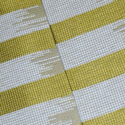 *3 3/4 YD PC -- Chartreuse Green/Beige Indoor/Outdoor Stripe Decorating Fabric DFWX00115-XOD