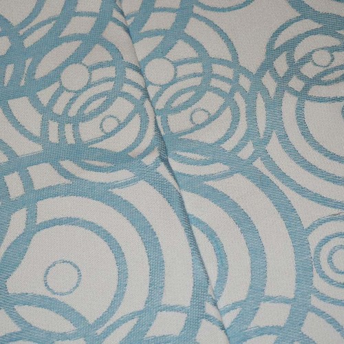 *5 YD PC -- Cosmic Blue/White Indoor/Outdoor Swirl Jacquard Decorating Fabric DFWX0068-XOD