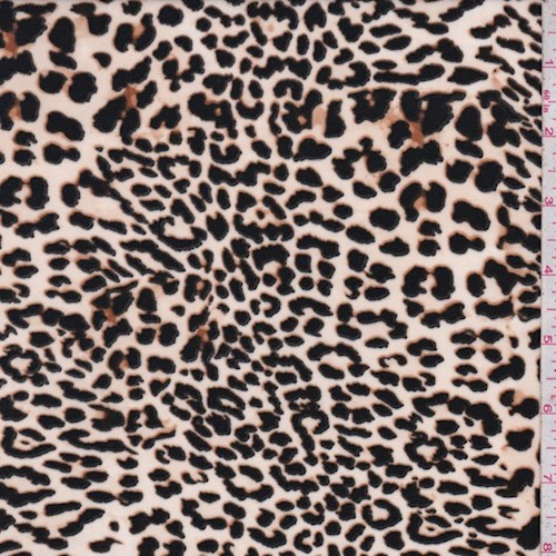 *1 YD PC--Off White/Black Mini Leopard Print Nylon Knit