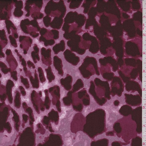 *5 7/8 YD PC--Mulberry Leopard Double Brushed Jersey Knit