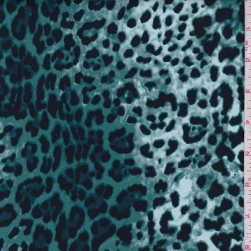 *2 YD PC--Jade Mini Cheetah Print Double Brushed Jersey Knit