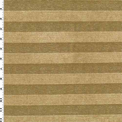 *2 YD PC--Tan Beige Chenille Stripe Home Decorating Fabric