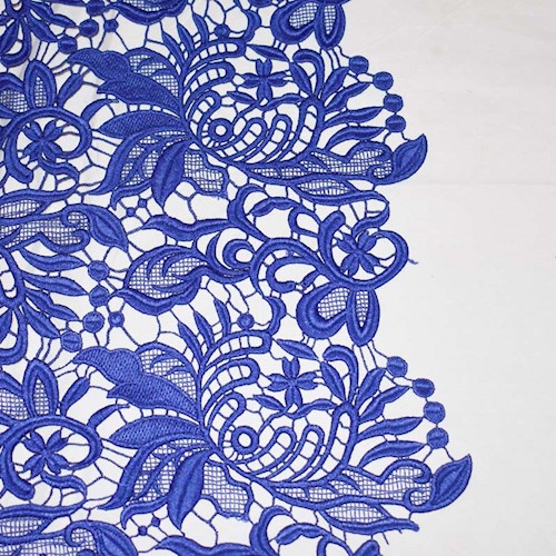 Mystical Blue Famous Designer Floral/Leaf Lace APS002
