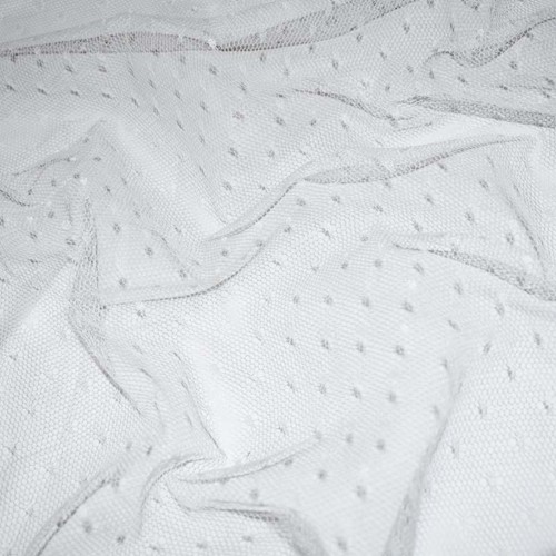 White Famous Designer Dot Point Desprit Mesh APS0032