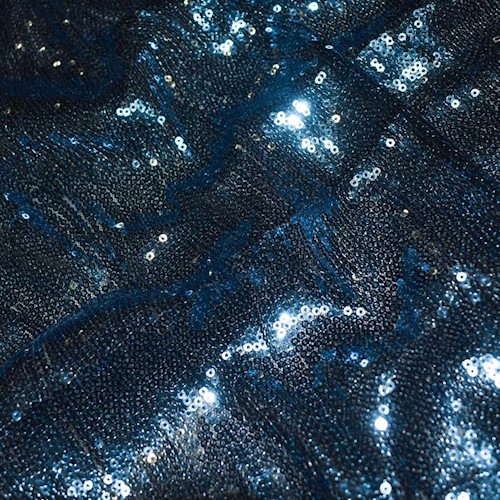 Cool Blue Famous Designer Sequined Mesh APS0037