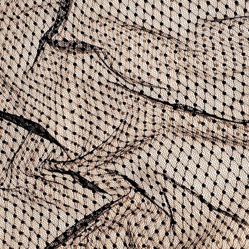 Basic Black Famous Designer Diamond Dot Trellis Mesh Lace APS0080