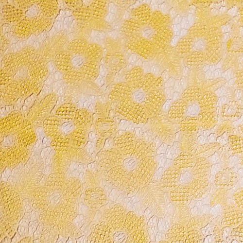 Lemon Yellow/White Famous Designer Floral Lace APS0097