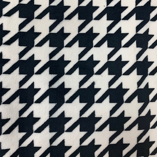 *3 1/2 YD PC--White/Black Houndstooth Minky