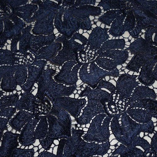 Deep Blue Famous Designer Floral Lace APS00121