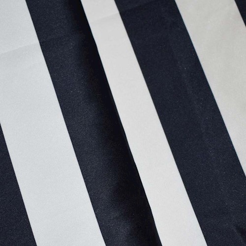 Black/White Stripe Silk Blend Twill Mikado APS00125