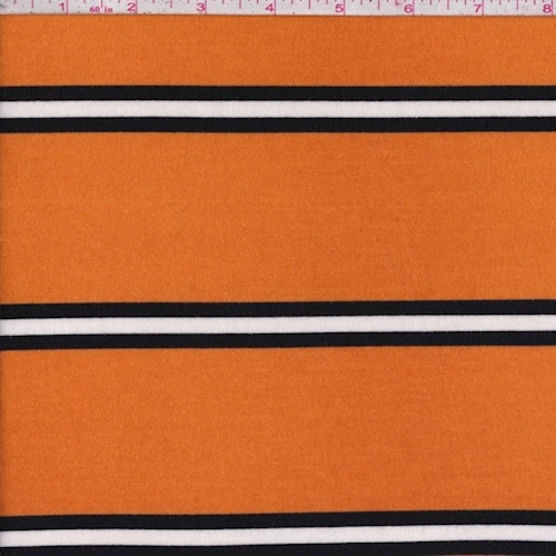 Orange Gold/Black Triple Stripe French Terry Knit