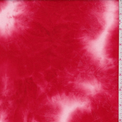 Red/White Tie Dye Double Brushed Jersey Knit