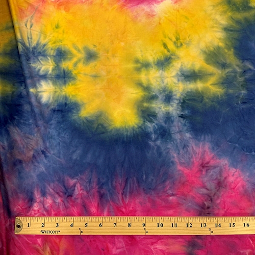 Magenta/Yellow/Royal Tie Dye Double Brushed Jersey Knit