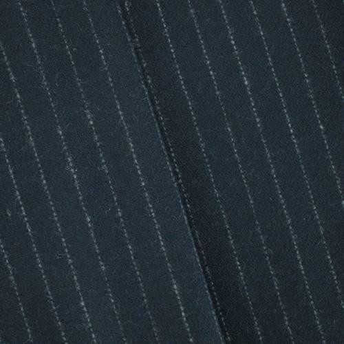 *3 7/8 YD PC--Black/Gray Stripe Wool Blend Stripe Jacketing