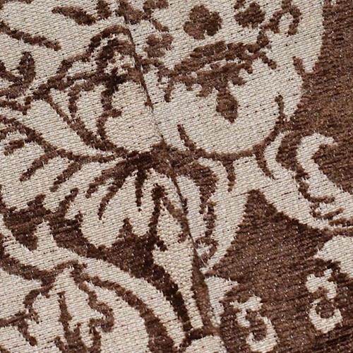 Brown/Beige Baroque Chenille Damask Decorating Fabric DFW59955