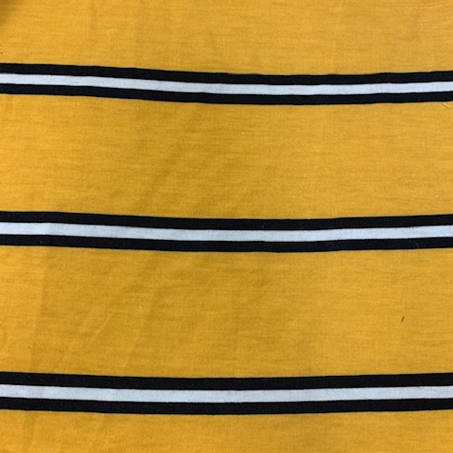 Yellow Gold/Black Stripe Double Brushed French Terry Knit
