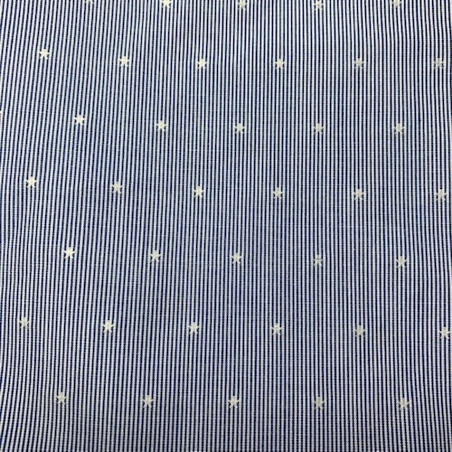 Medium Blue/White Pinstripe/Star Cotton