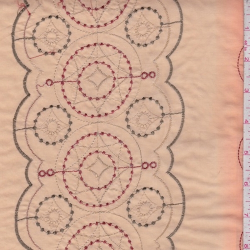 Tangerine/Beige/Sun Embroidered Cotton Lawn