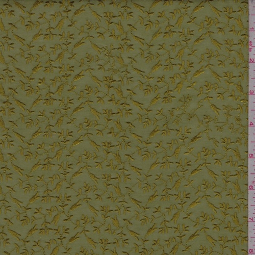 Asparagus Green Embroidered Mini Vine Lawn