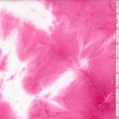 Hot Pink Tie Dye Double Brushed Jersey Knit