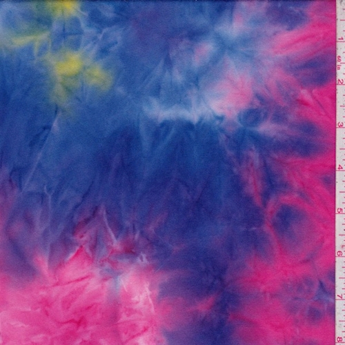 Hot Pink/Violet Tie Dye Double Brushed Jersey Knit