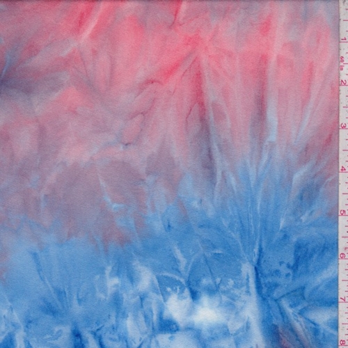 Blue/Blush/Mauve Tie Dye Double Brushed Jersey Knit