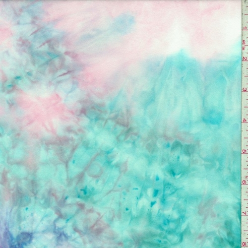 Mint/Aqua/Violet Tie Dye Double Brushed Jersey Knit