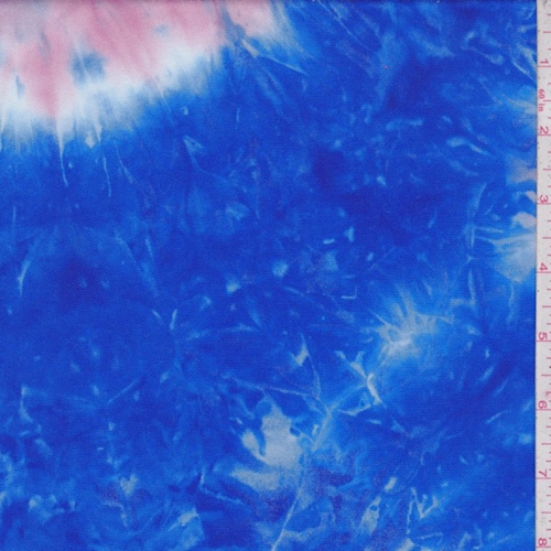 Cobalt/Pink Tie Dye Double Brushed Jersey Knit