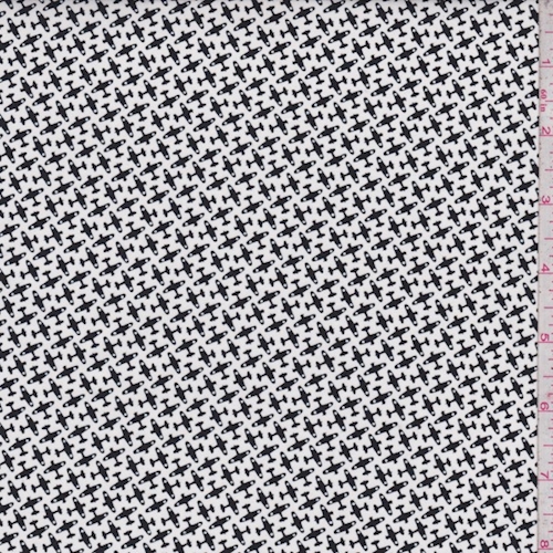 White/Midnight Mini Plane Print Cotton