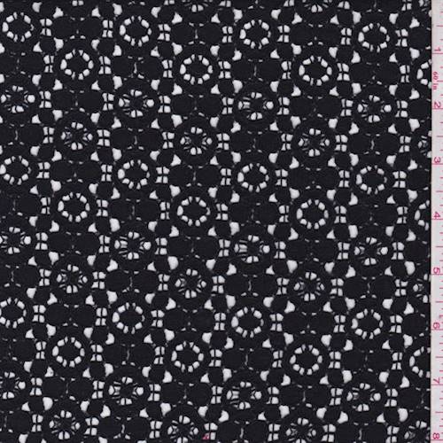 *2 YD PC--Off Black Circular Medallion Lace
