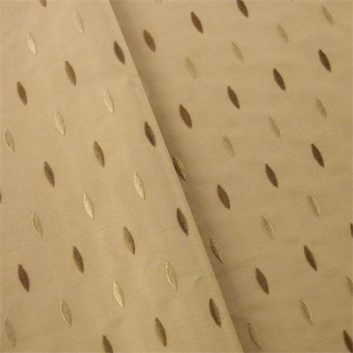 *6 YD PC--Beige/Brown Marquise Embroidered Shantung Drapery Fabric