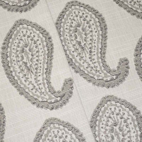 *3 1/4 YD PC -- Gray/White Indoor/Outdoor Paisley Tapestry Decorating Fabric DFW00587-XOD