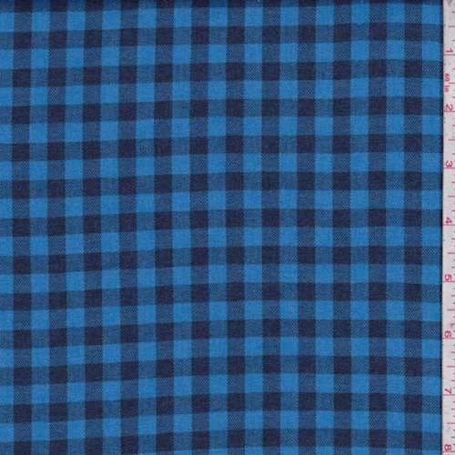 Bright Blue/Black Mini Check Flannel