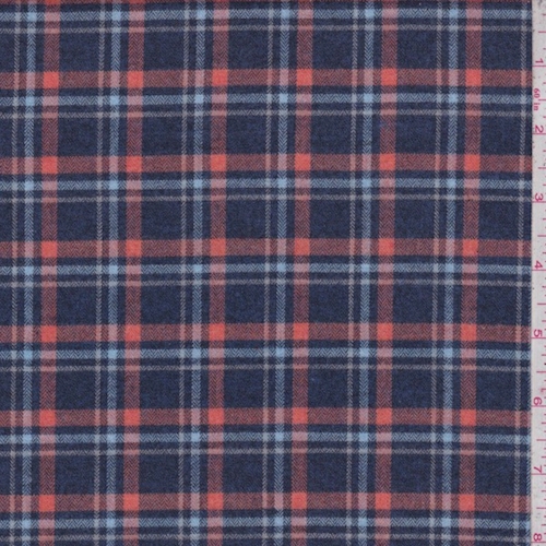 Navy/Orange/Blue Plaid Flannel