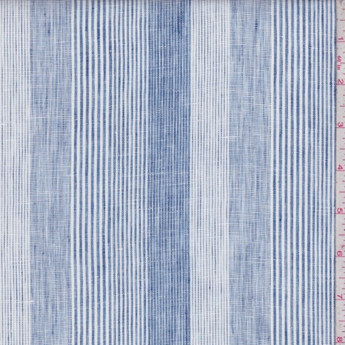Navy/Blue Variety Stripe Linen Blend