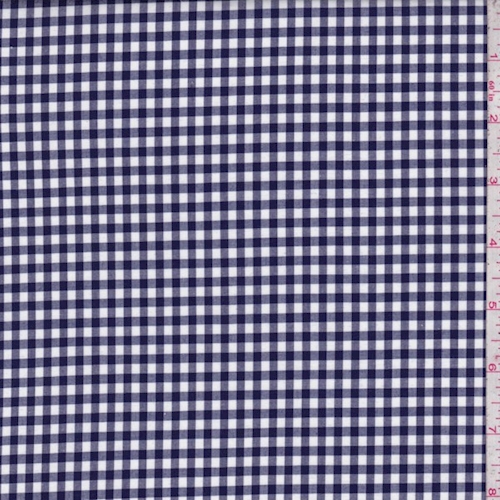 Dark Navy/White Gingham Check Cotton Shirting