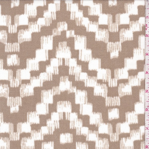 Taupe/White Block Chevron Slinky Knit