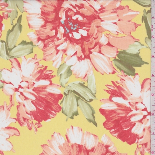 Yellow/Orange Floral Mum Chiffon