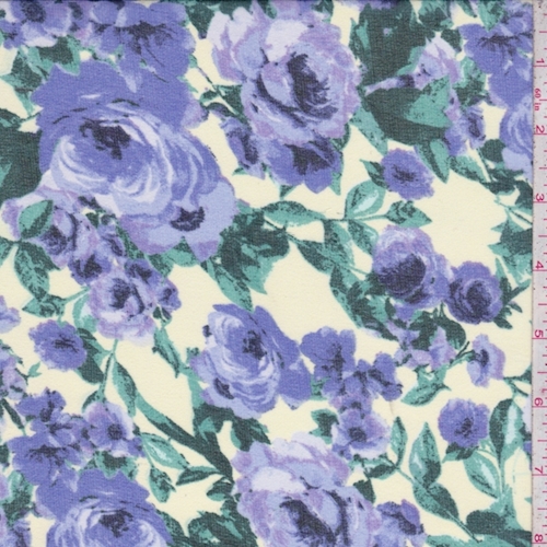 Buff/Purple Floral Chiffon
