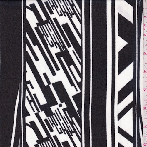 Black/White Deco Stripe Chiffon