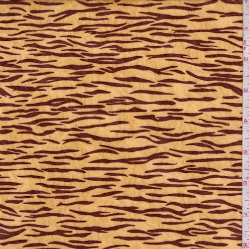 Golden Yellow/Brown Tiger Panne Velvet Knit