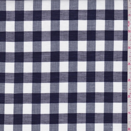 Dark Navy/White Check Shirting